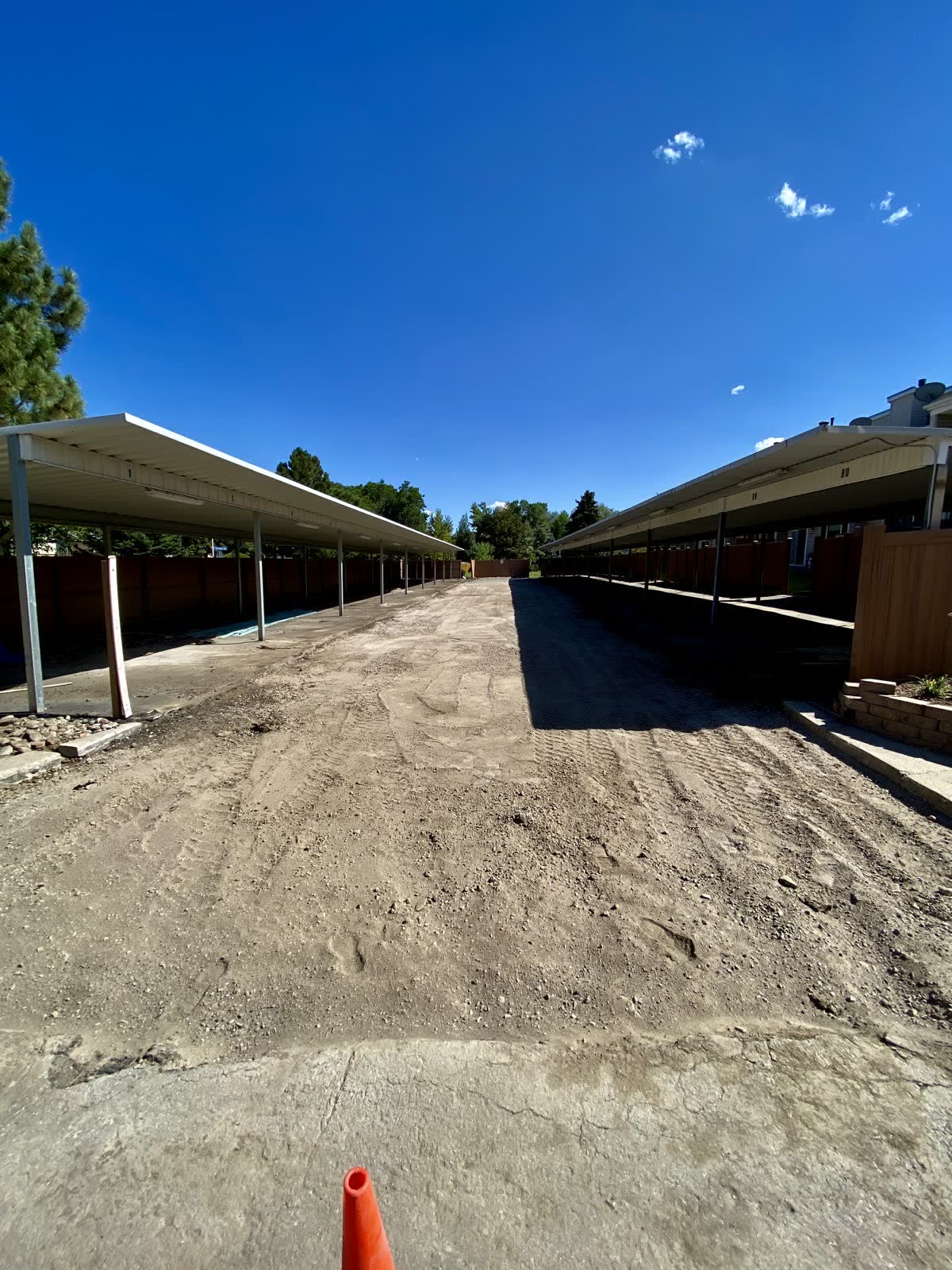 HOA parking lot graded and compacted, before the pour